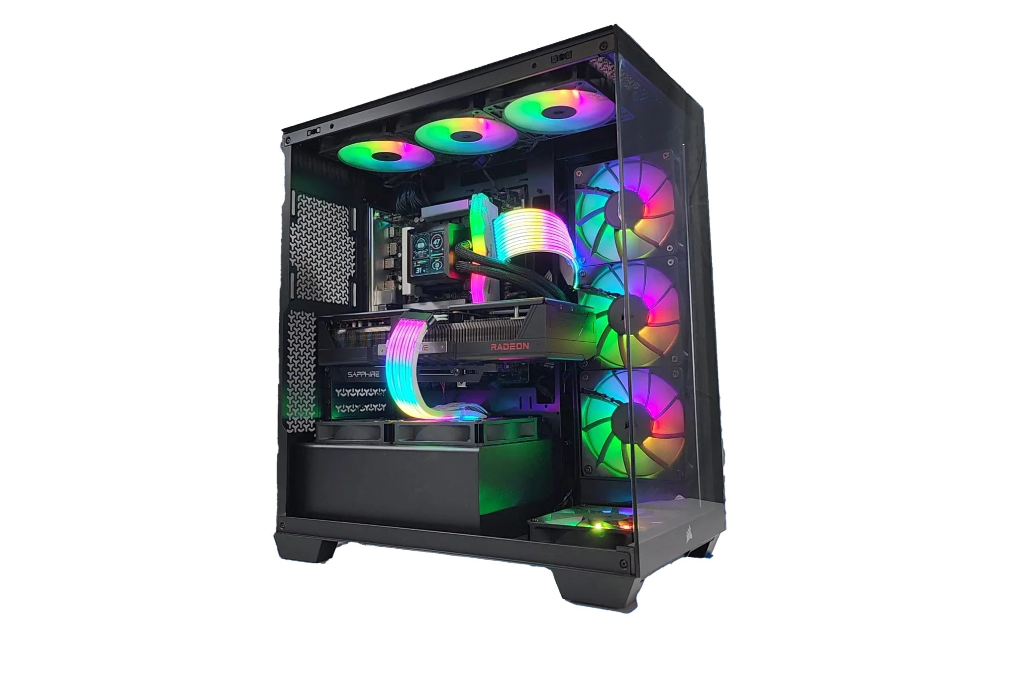 4K gaming PC with Ryzen 7 9800X3D and Sapphire AMD Radeon RX 9070 XT Pulse 16GB GDDR6 16GB 3-Fan Graphics Card