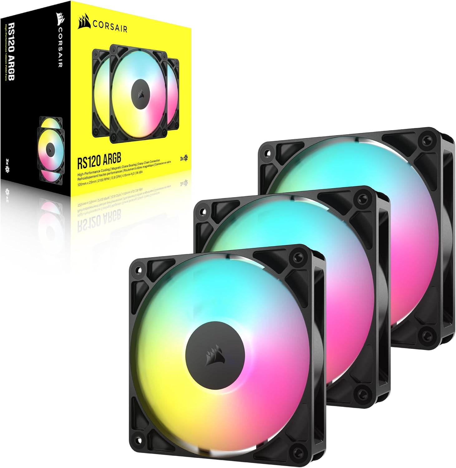 Corsair RS120 ARGB 3 Pack 120mm Fan Kit - Geek Tech