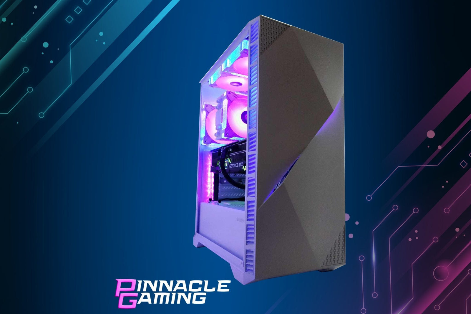 Custom Gaming Desktop PC Computer Intel i5 NVIDIA RTX 5060 1TB SSD 16GB DDR5 White RGB B760 - Geek Tech