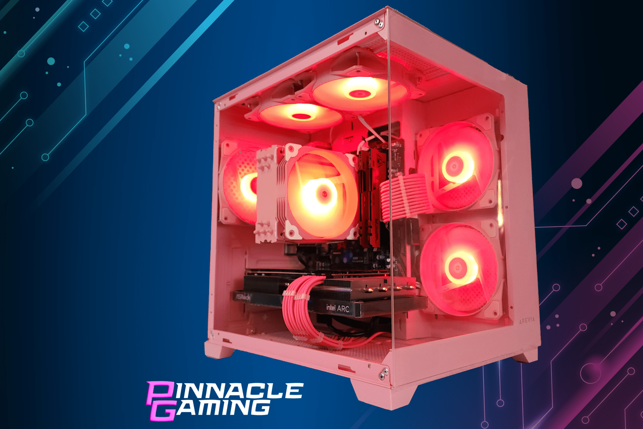 Custom Gaming Desktop PC Intel i7 RTX 5060 1TB SSD 16GB DDR4 Pink Prism - Geek Tech