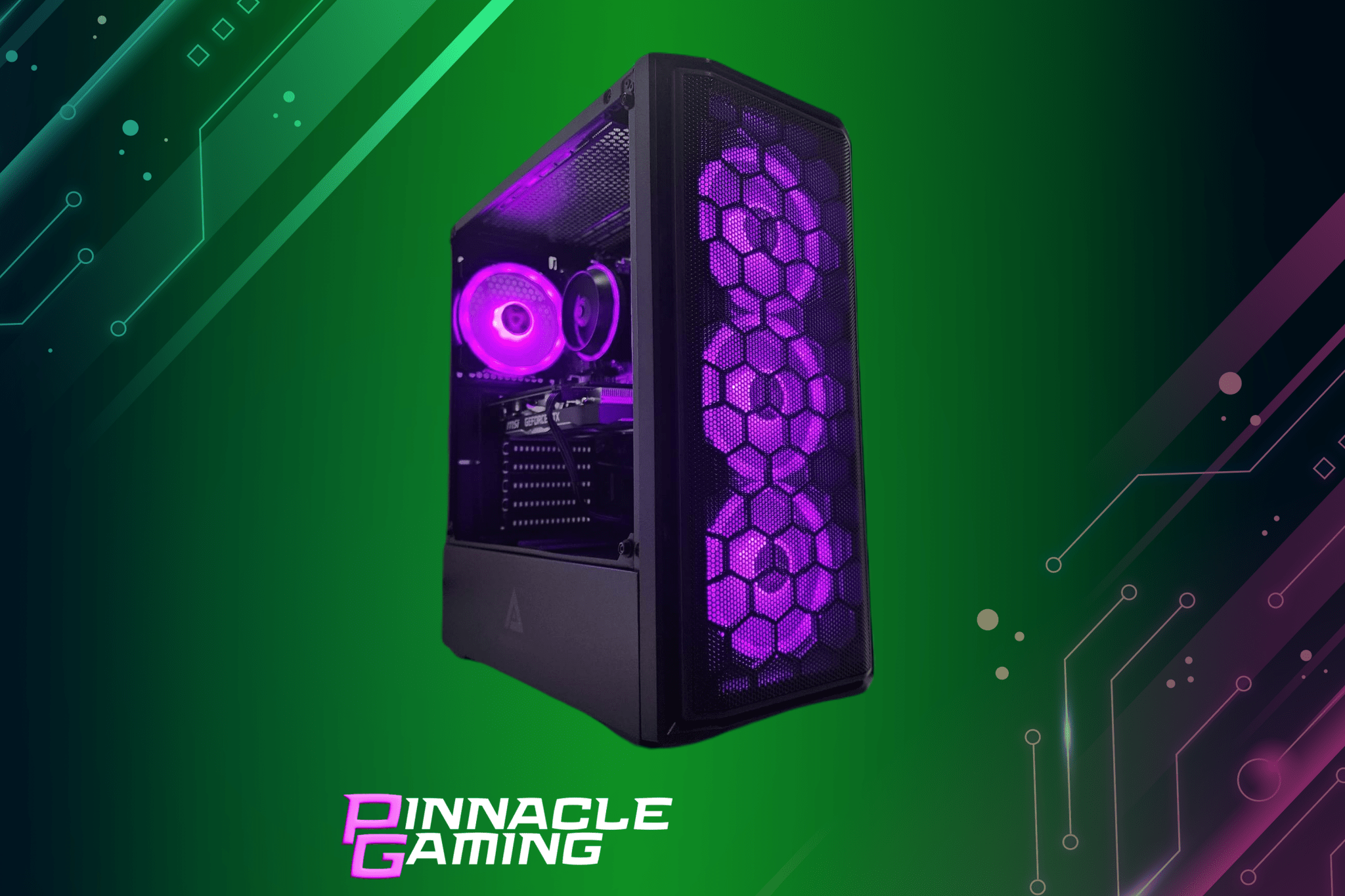 Custom Gaming Desktop Ryzen 5 RTX 3060 2TB SSD 32GB DDR4 Black Predator - Geek Tech