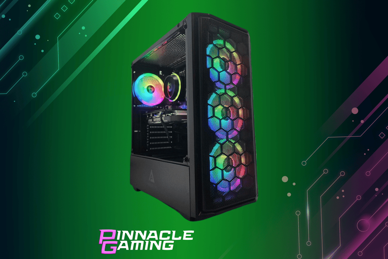 Custom Gaming Desktop Ryzen 5 RTX 3060 2TB SSD 32GB DDR4 Black Predator - Geek Tech