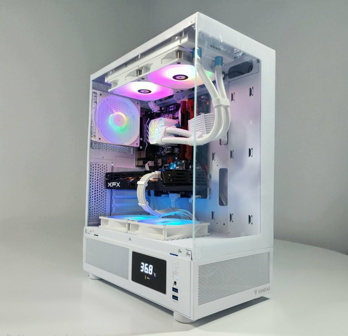 Computers |Custom Gaming Desktop Ryzen 7 RX 9070 XT 16GB 1TB SSD 16GB DDR4 Wifi Black - TieredUp Tech, Inc.