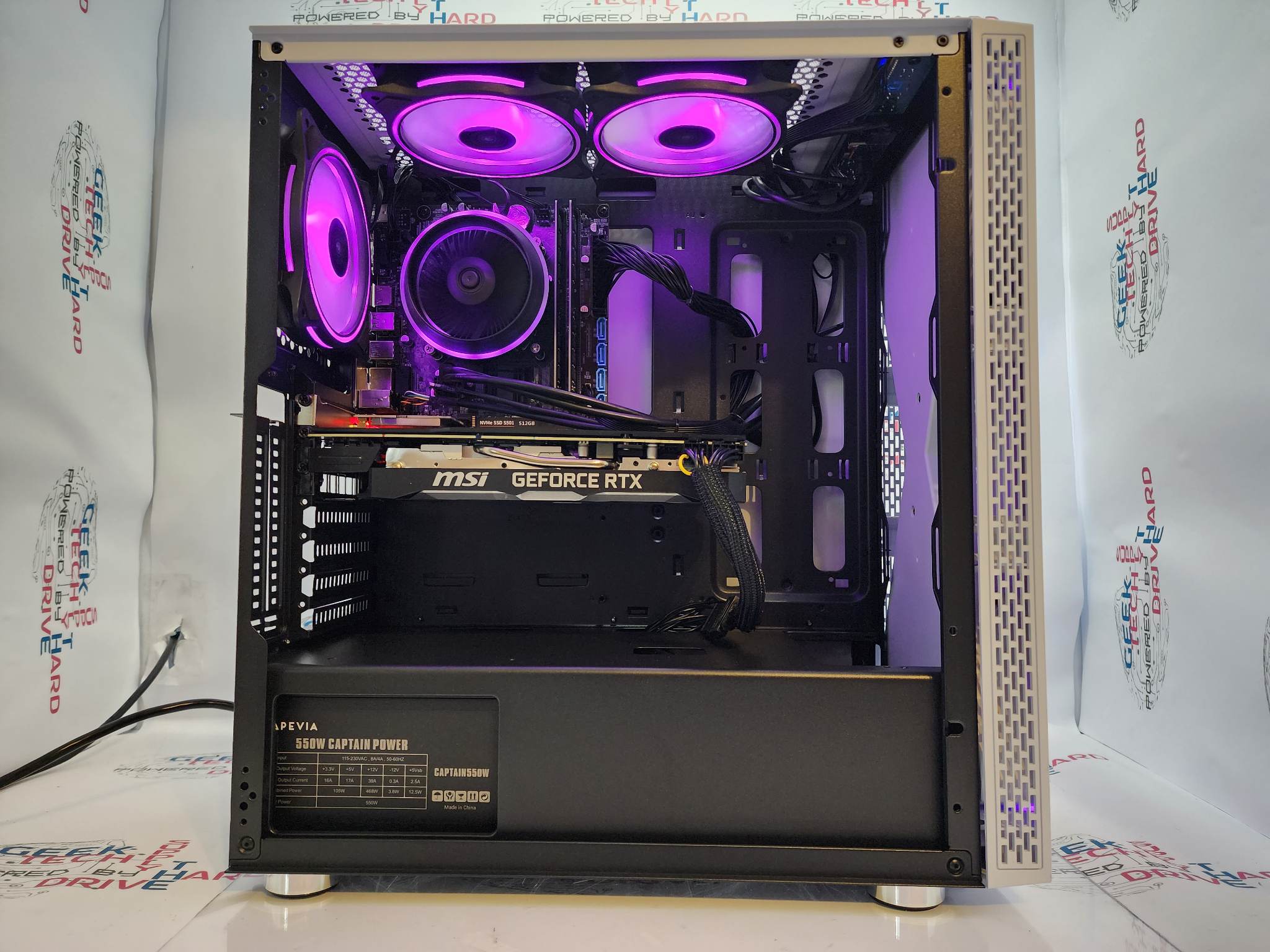 Custom Gaming PC Desktop Computer i5 NVIDIA GeForce RTX 5060 2TB SSD 16GB DDR5 Blackwidow White B760 - Geek Tech
