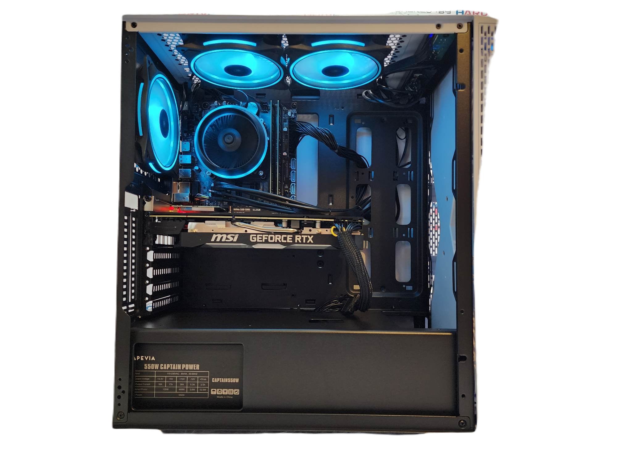 Custom Gaming PC Desktop Computer Intel i5 NVIDIA GeForce RTX 5060 1TB SSD 64gb Blackwidow White H610 - Geek Tech