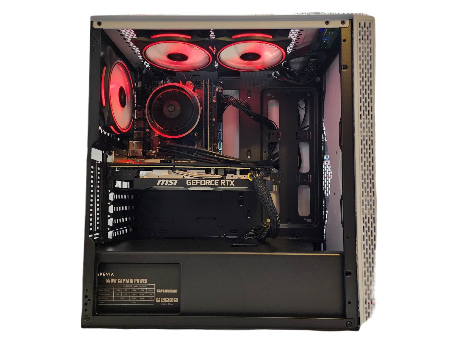 Custom Gaming PC Desktop Computer Intel i5 NVIDIA GeForce RTX 5060 1TB SSD 64gb Blackwidow White H610 - Geek Tech