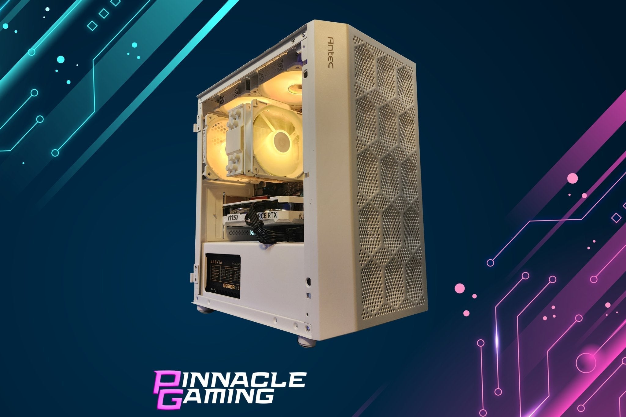 Custom Gaming PC Ryzen 5 1TB 32GB DDR4 RTX 5060 WiFi White NX200M A520 - Geek Tech