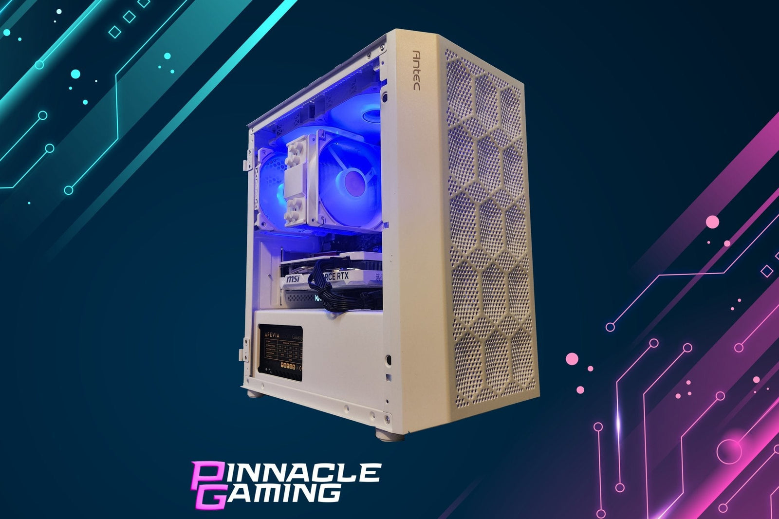 Custom Gaming PC Ryzen 5 1TB 32GB DDR4 RTX 5060 WiFi White NX200M A520 - Geek Tech