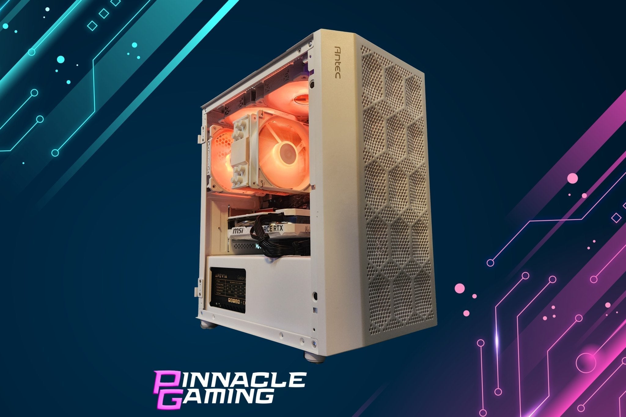 Custom Gaming PC Ryzen 5 1TB 32GB DDR4 RTX 5060 WiFi White NX200M A520 - Geek Tech