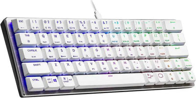Cooler Master SK620 60% Silver/White Mechanical Low Profile Gaming Keyboard SK- 620-SKTL1-US RGB