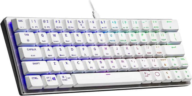 Cooler Master SK620 60% Silver/White Mechanical Low Profile Gaming Keyboard SK- 620-SKTL1-US RGB