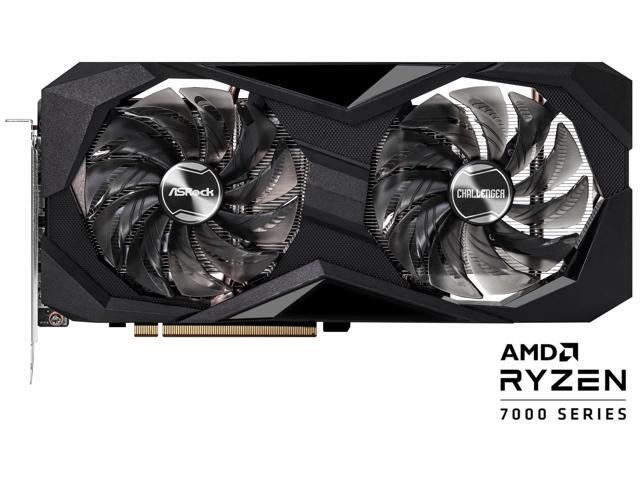 ASRock AMD Radeon RX 7600 Challenger 8GB GDDR6 2-Fan Graphics Card (269mm) (TDP 165W) (Black)
