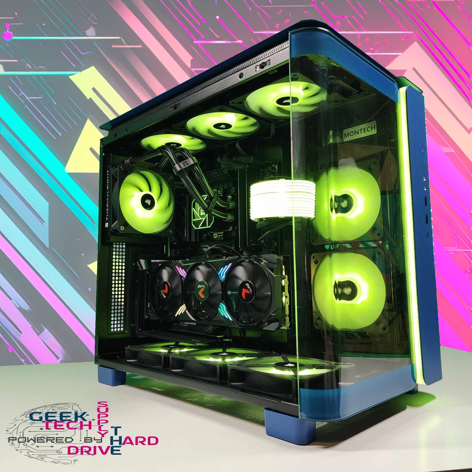 GTech Gaming PC i5 RTX 4060 Ti v2 16gb 1tb NVMe 16GB DDR4 AIO Blue - Geek Tech