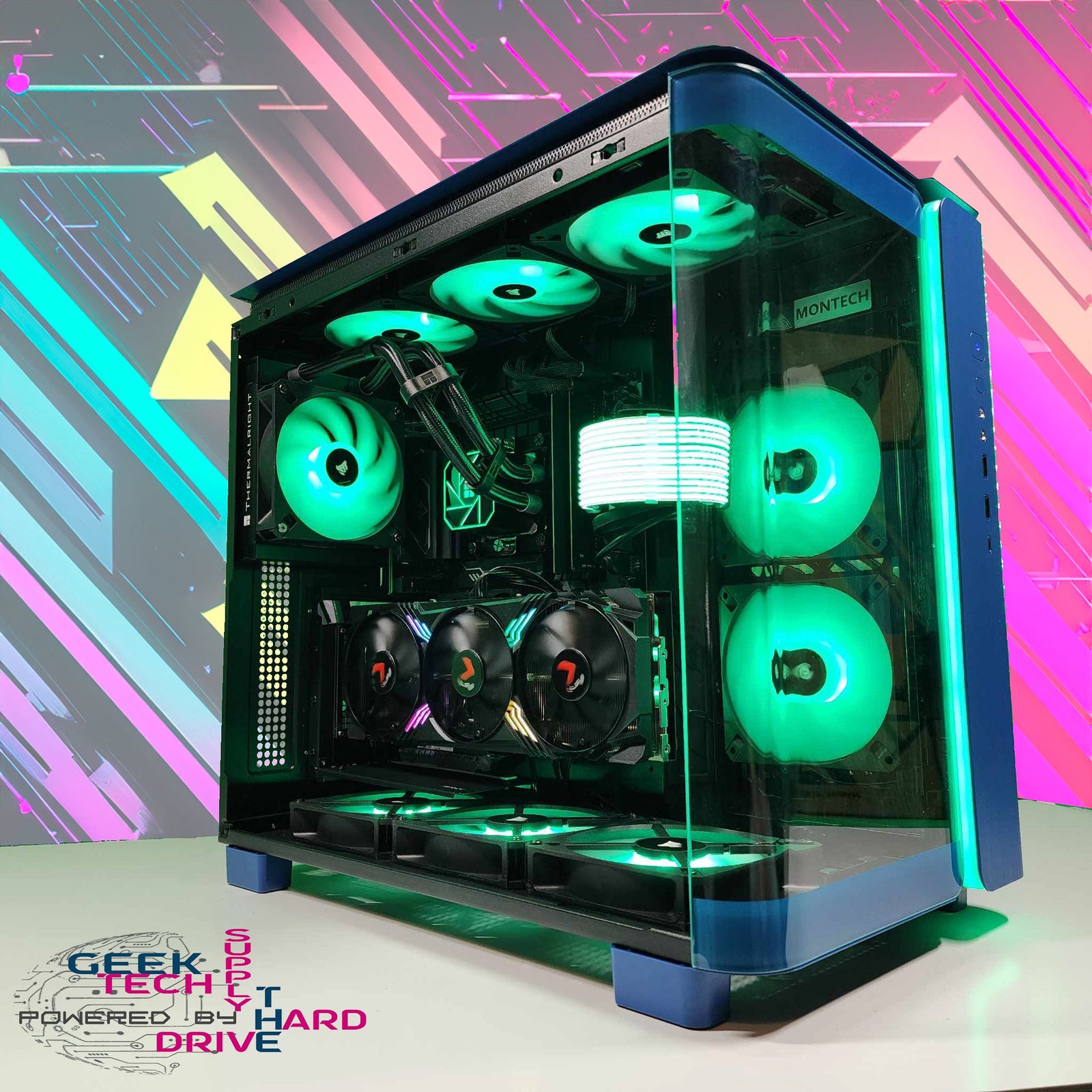 GTech Gaming PC i5 RTX 4060 Ti v2 16gb 1tb NVMe 16GB DDR4 AIO Blue - Geek Tech