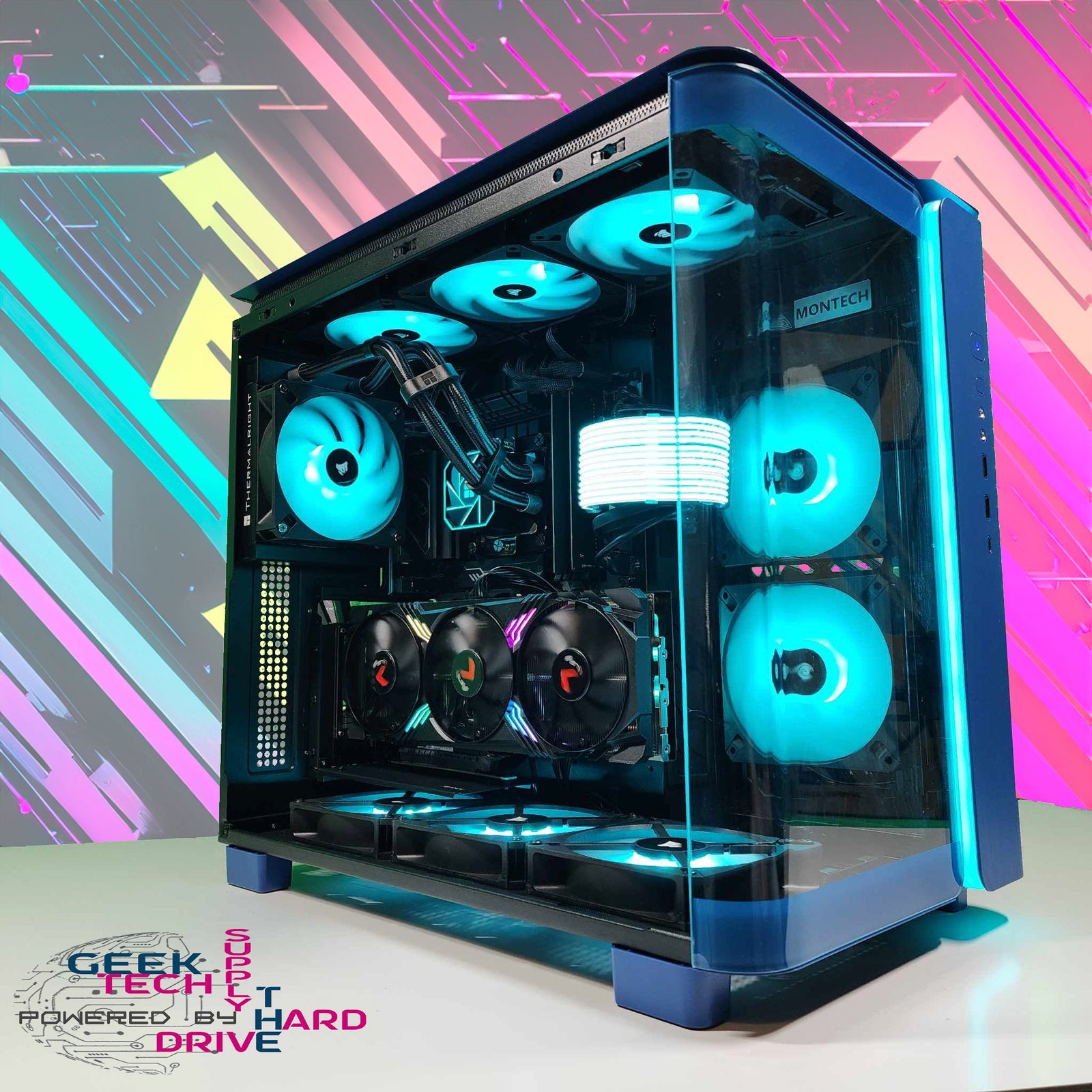 GTech Gaming PC i5 RTX 4060 Ti v2 16gb 1tb NVMe 16GB DDR4 AIO Blue - Geek Tech