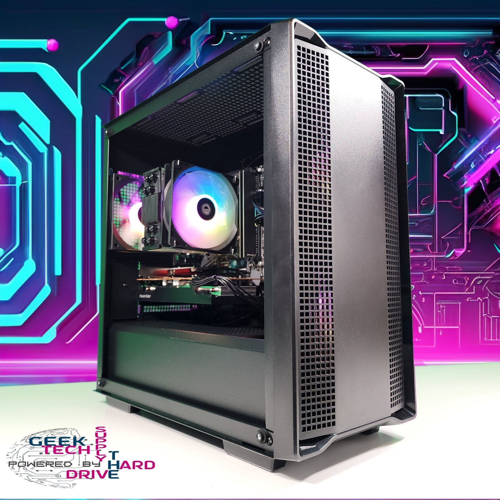 GTech Gaming PC Ryzen 3 2TB SSD RTX 2060 64GB Black CC360 A520 - Geek Tech