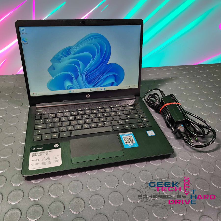 HP 14-dk10003dx Laptop AMD Athlon Win11 128GB SSD 4GB RAM Webcam Black | B Grade