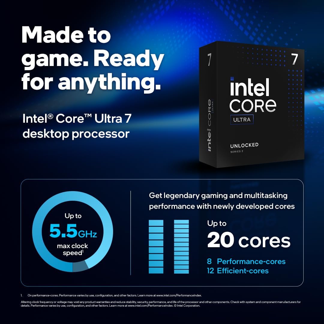 Intel Core Ultra 7 265K Desktop Processor - 20 cores (8 P - cores + 12 E - cores) up to 5.5 GHz - Geek Tech