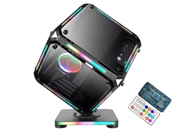 Mannajue Rubix Cube Micro - ATX/Mini - ITX PC CASE / Luxury/ 3 - Sided Tempered Glass /ARGB HUB included(Without FAN) - Geek Tech
