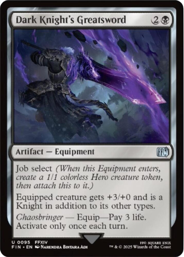 MTG Single Magic The Gathering Final Fantasy Dark Knight's Greatsword Artifact Uncommon #95