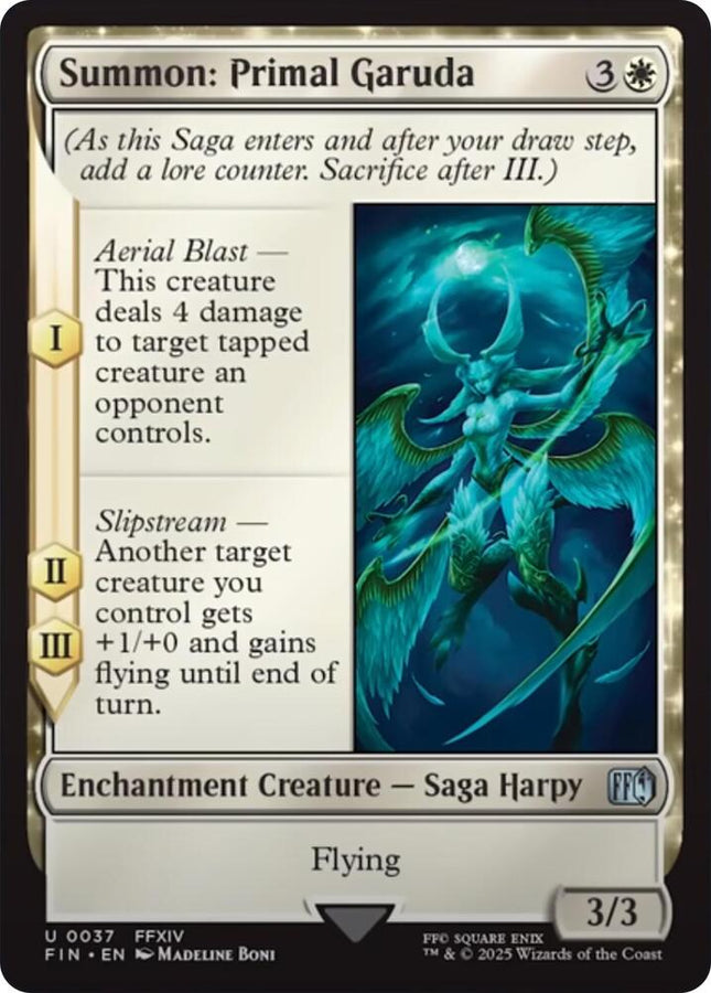 MTG Single Magic The Gathering Final Fantasy Summon: Primal Garuda Enchantment Creature Uncommon #37