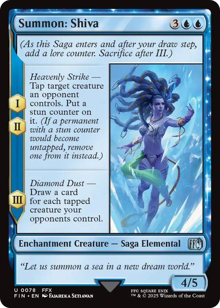 MTG Single Magic The Gathering Final Fantasy Summon: Shiva Enchantment Creature Uncommon 78 - Geek Tech