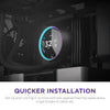 NZXT Kraken Elite 360 AIO Temp Display CPU Liquid Cooler — angle view