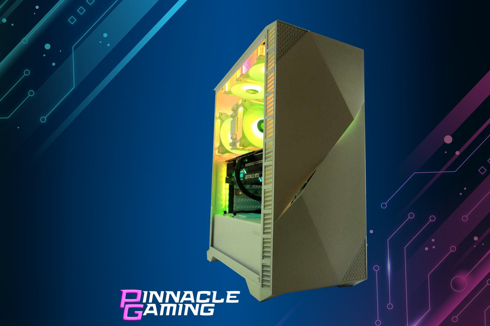 Pinnacle Gaming Desktop PC Computer Intel i3 NVIDIA RTX 4060 1TB + 1TB SSD 16GB Streaming White H610 - Geek Tech
