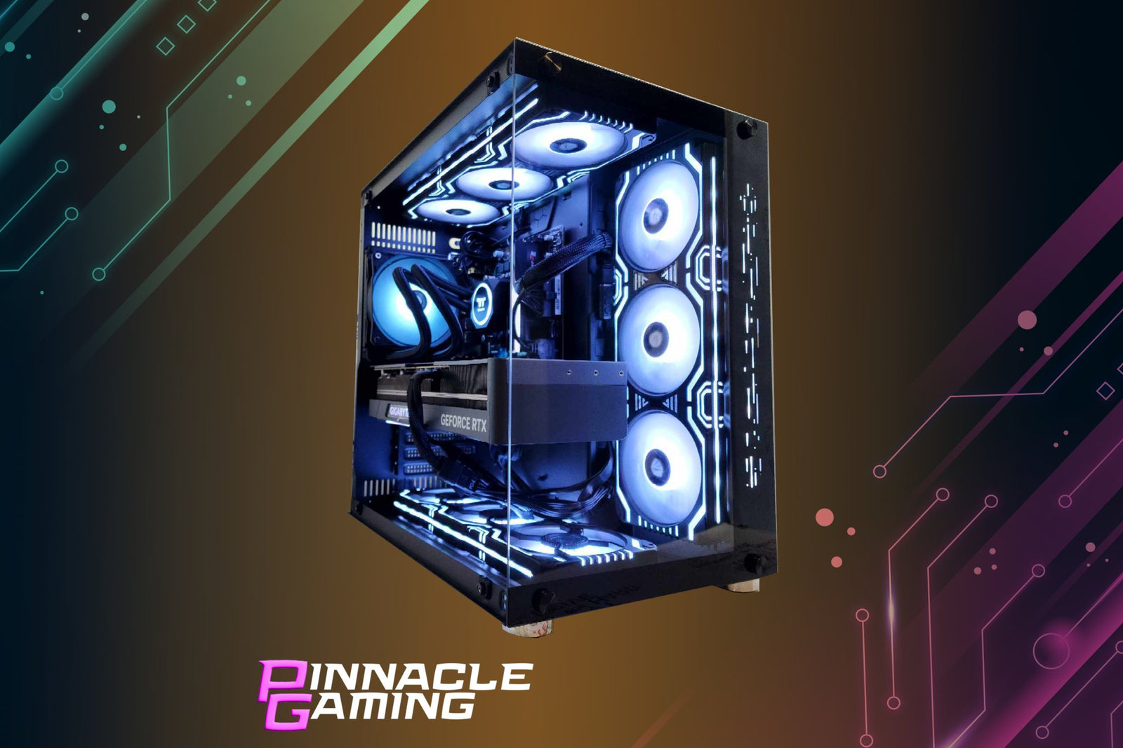 Pinnacle Gaming Desktop PC Computer Intel i7 - 13700K NVIDIA GeForce RTX 4090 2TB M2 SSD 32gb DDR5 GIM H610 - Geek Tech