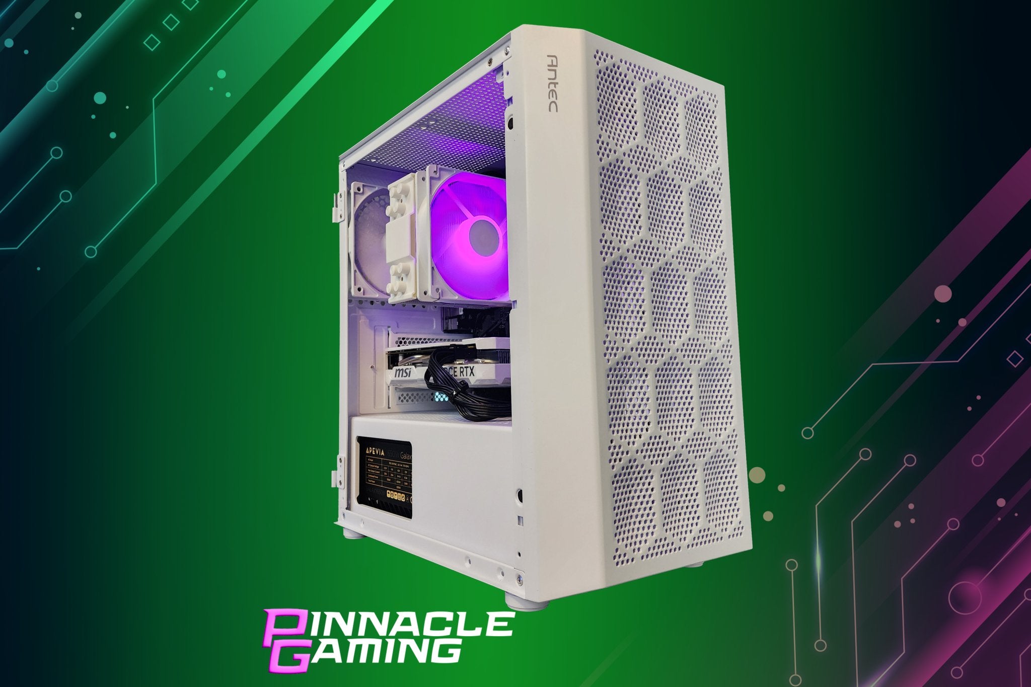 Pinnacle Gaming PC Ryzen 3 1TB 16GB DDR4 RTX 5060 WiFi White NX200M A520 - Geek Tech