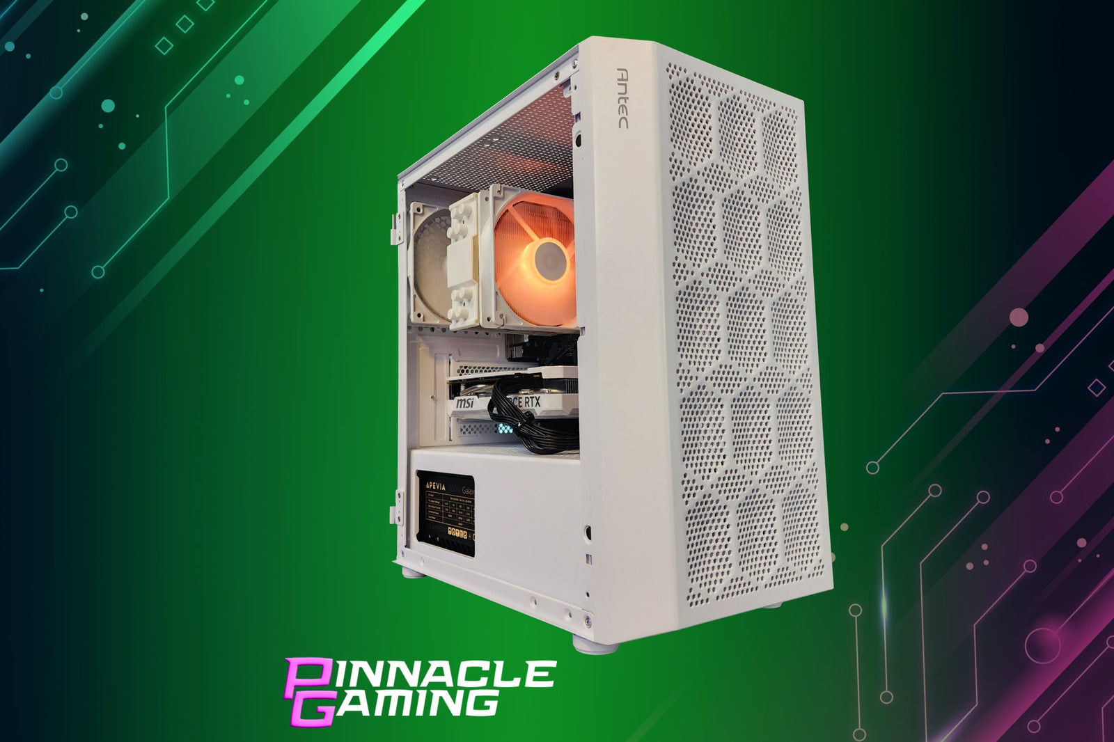 Pinnacle Gaming PC Ryzen 3 1TB 16GB DDR4 RTX 5060 WiFi White NX200M A520 - Geek Tech