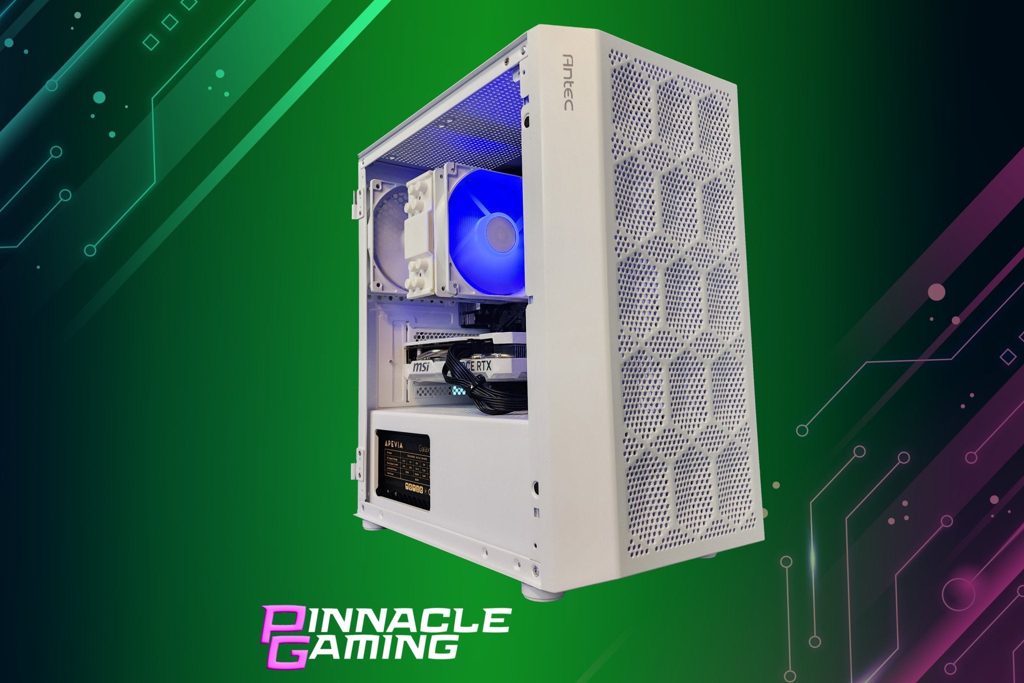 Pinnacle Gaming PC Ryzen 3 1TB 16GB DDR4 RTX 5060 WiFi White NX200M A520 - Geek Tech