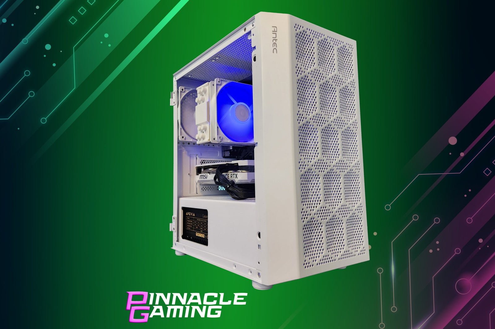 Pinnacle Gaming PC Ryzen 3 1TB 16GB DDR4 RTX 5060 WiFi White NX200M A520 - Geek Tech