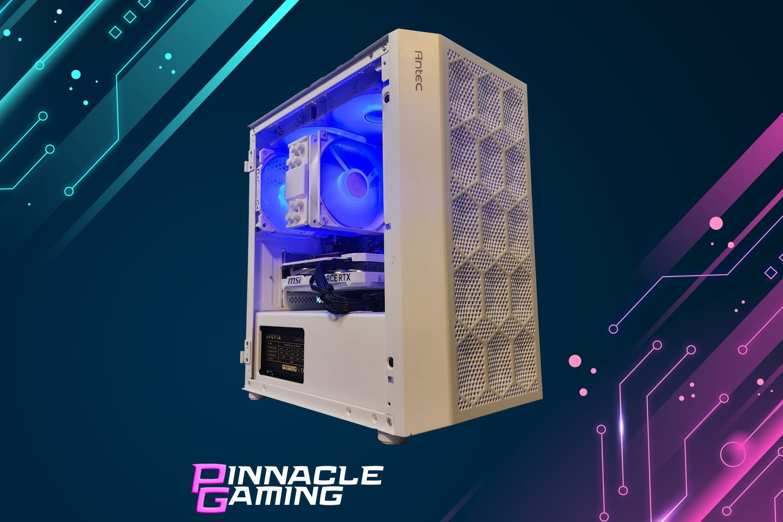 Pinnacle Gaming PC Ryzen 5 1TB 32GB DDR4 RTX 4060 Ti 16GB WiFi White NX200M A520 - Geek Tech