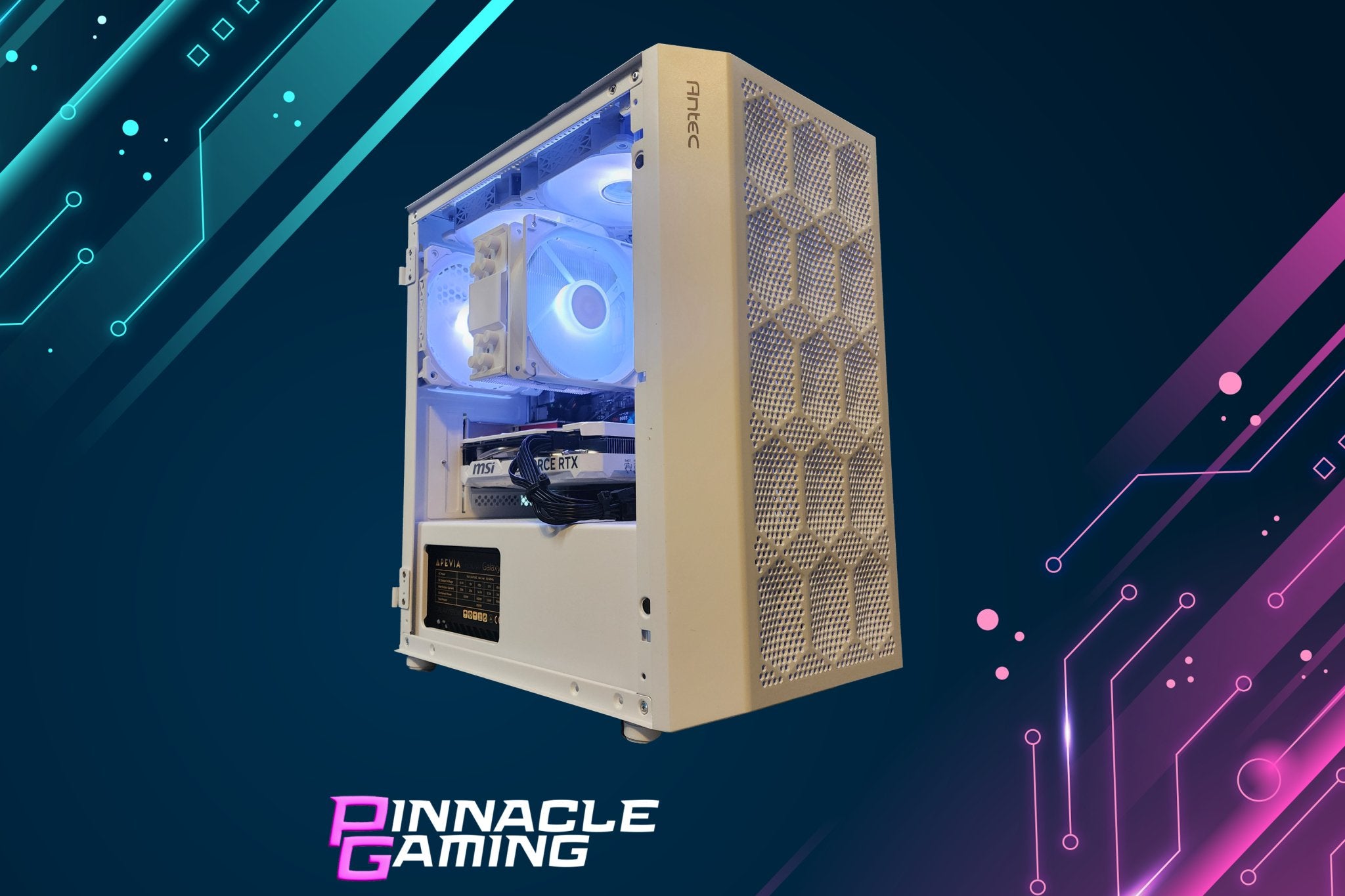 Pinnacle Gaming PC Ryzen 5 1TB 32GB DDR4 RTX 4060 Ti 16GB WiFi White NX200M A520 - Geek Tech