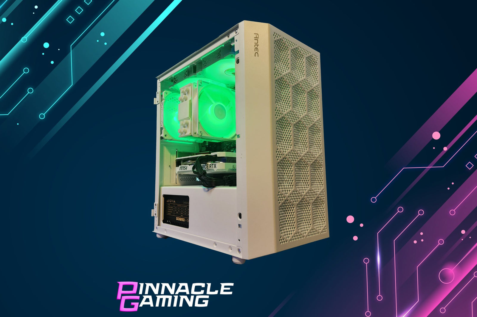Pinnacle Gaming PC Ryzen 5 1TB 32GB DDR4 RTX 4060 WiFi White NX200M A520 - Geek Tech