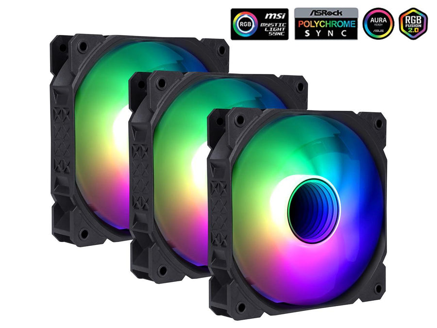 SAMA IMBK3IN1 ARGB 3-in-1 120mm Fan Kit Black