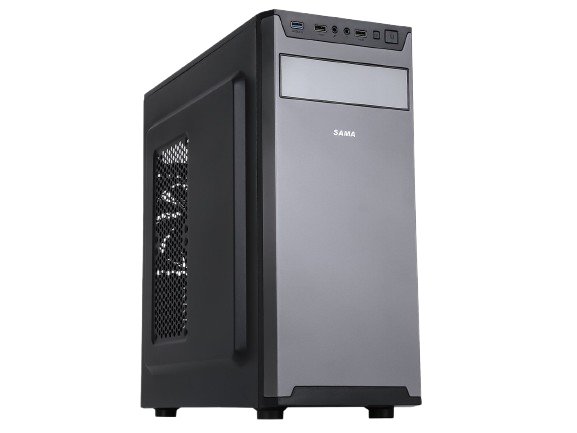 Sama Jazovo - BK Black USB3.0 Steel ATX Mid Tower Computer Case, 3 x120mm Black Fan (2 x front, 1x Rear Pre - Installed) - Geek Tech