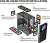 SAMA V-Play Black Gaming Mid Tower Computer Case w/ 8in LCD — detail view