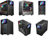 SAMA V-Play Black Gaming Mid Tower Computer Case w/ 8in LCD — side view