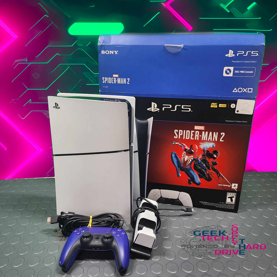Sony PS5 Slim CFI-2015 1TB w/ Controller Cables White | Grade B