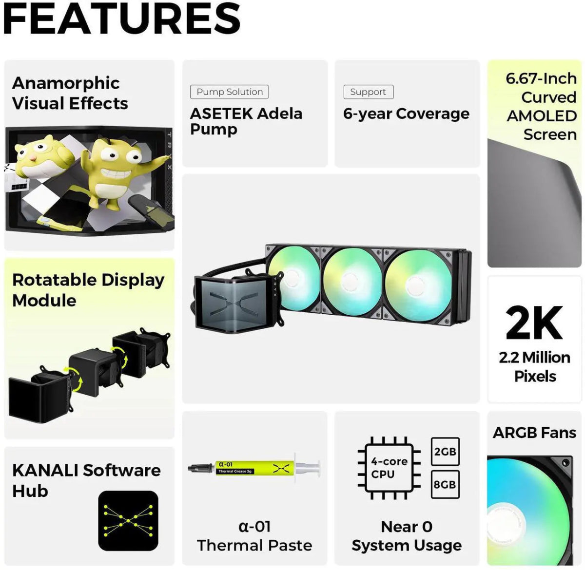 CPU Cooler |TRYX Panorama SE 360 ARGB 360MM CPU Cooler - TieredUp Tech