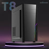 Zalman T8 RGB Office Computer Case (ATX) (Black) — rear view