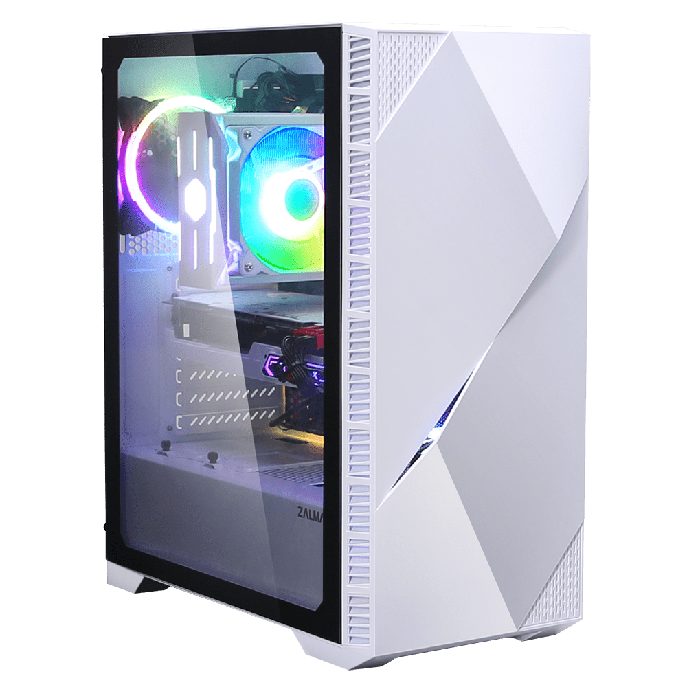 BitCrate Common — Zalman Z3 Iceberg RGB Gaming Computer Case (ATX) (White)