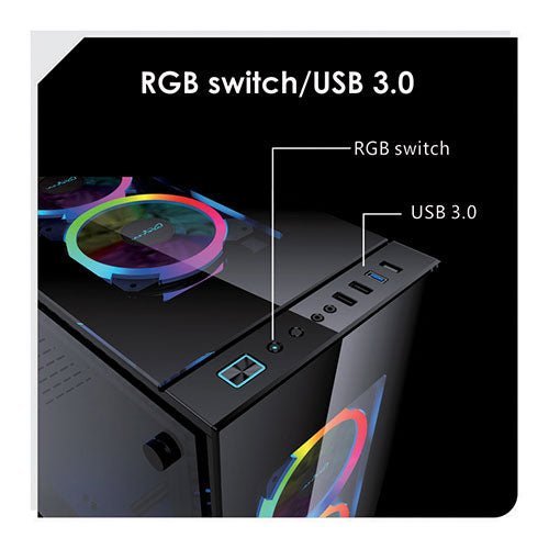 Apevia Aura - P - BK Gaming Computer Case - Geek Tech