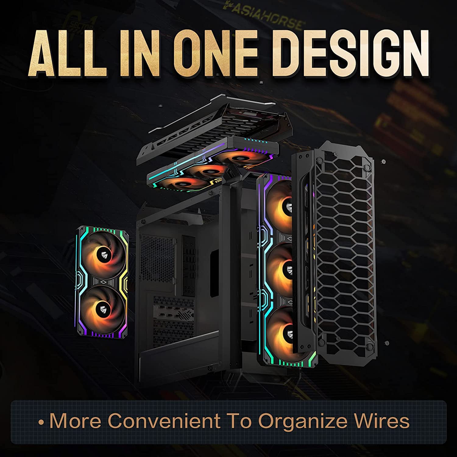 Asiahorse Matrix-Black 56 Addressable RGB LEDs 360MM - Geek Tech