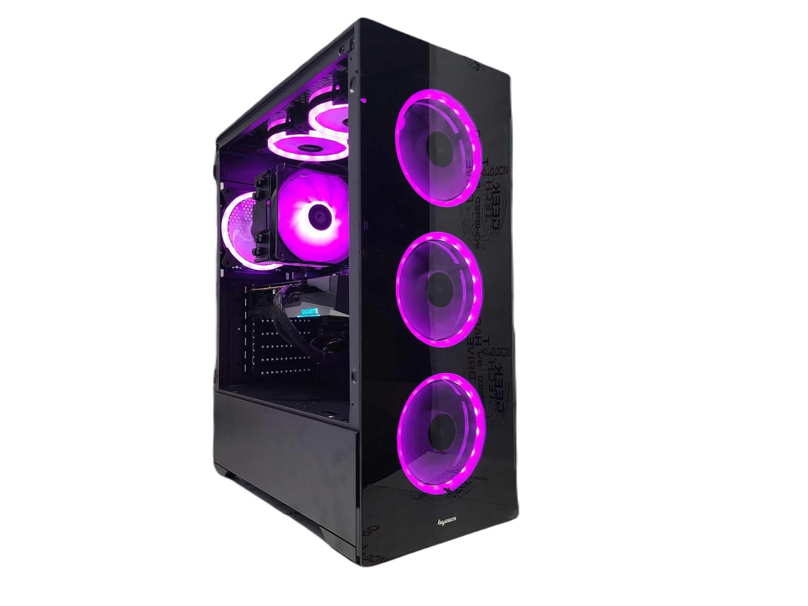 Custom Gaming Desktop PC Ryzen 9 7900X3D 2TB SSD RX 7700 XT 32GB Black Vog A620M - Geek Tech