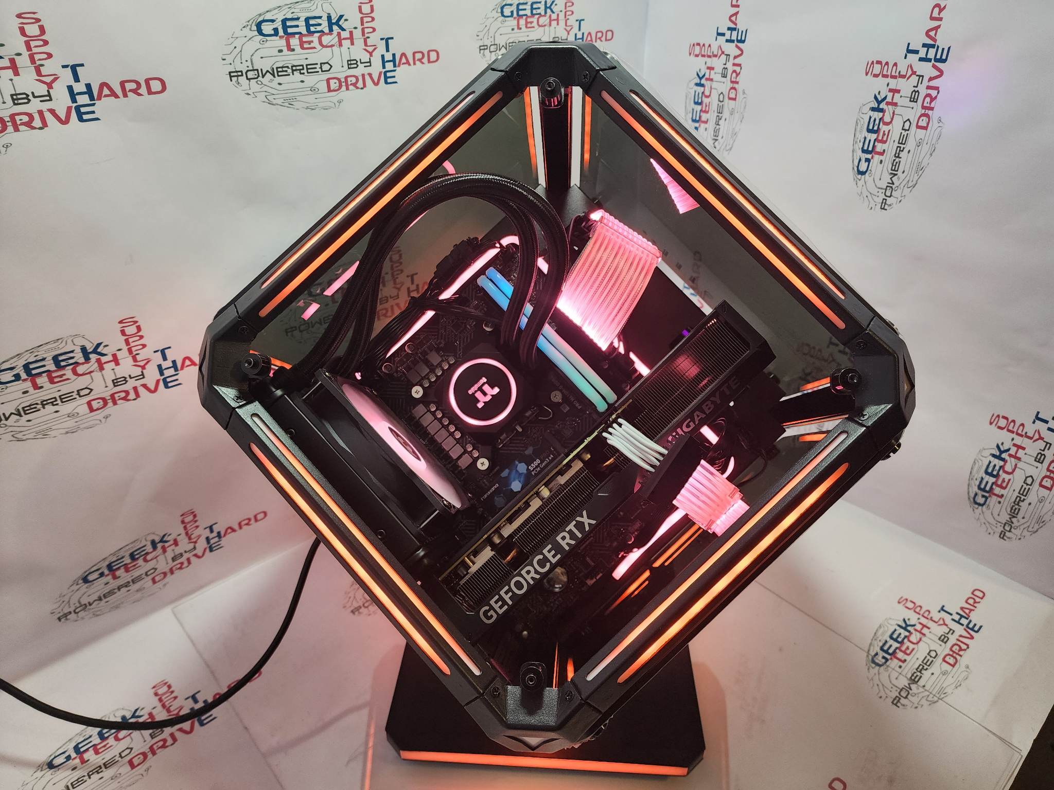 Gaming Desktop PC Computer Intel i5 GeForce RTX 4070 SSD 1TB 2TB DDR5 32GB RGB VR Water Rubix H6 - Geek Tech