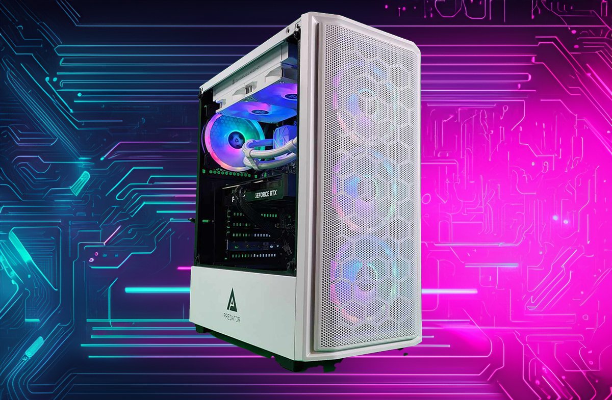 Gaming Desktop PC Computer Intel i7 SSD 500GB 1TB 2TB NVIDIA RTX 4070 16GB 32GB Water White Predator H6 - Geek Tech