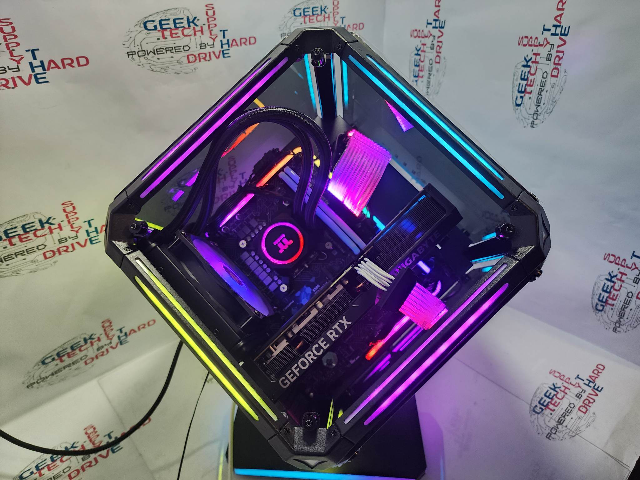 Gaming Desktop PC Computer Intel i9 NVIDIA RTX 4070 SSD 1TB 2TB DDR5 32GB RGB VR Water Rubix H6 - Geek Tech